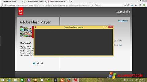 Screenshot Adobe Flash Player Windows XP