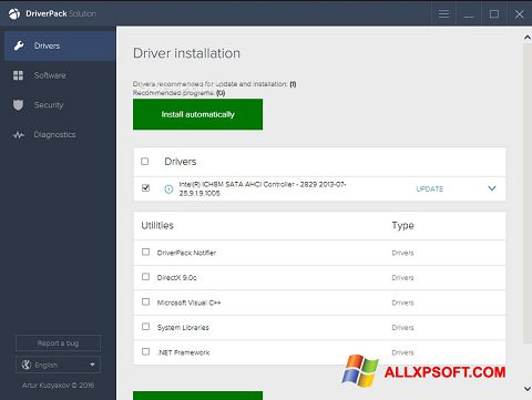 Screenshot DriverPack Solution Windows XP