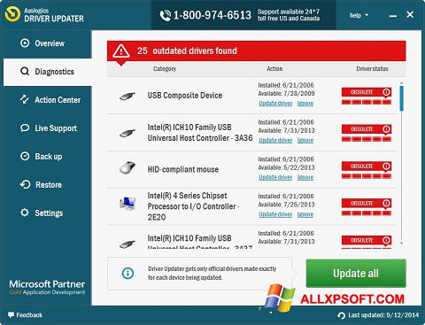 Screenshot Auslogics Driver Updater Windows XP