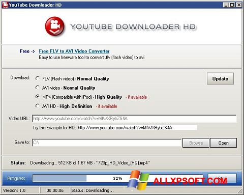 Screenshot Youtube Downloader HD Windows XP