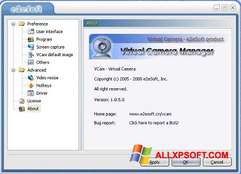 Screenshot VCam Windows XP
